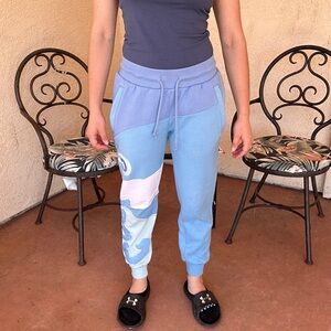 Colorblock Pastel Blue Women's Jogger Pants